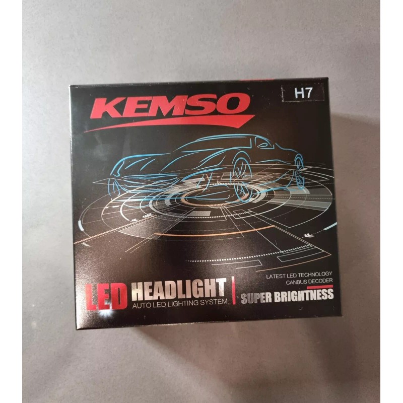 Kemso H7 LED Headlight Bulb Kit, KEMSO, 6500/16000 Lumens Super