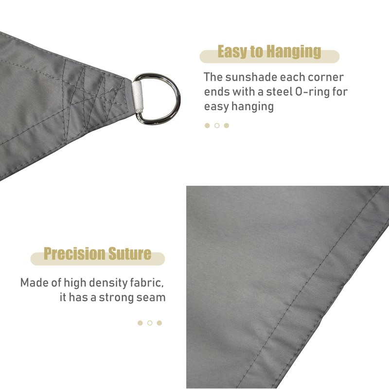 UV Resistant Sun Shade 10 FT Triangle Sail Canopy Garden