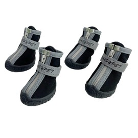 Lunali Dog Shoes, Ultra Small Dogs, Dog Boots, Waterproof, Paw Protection, Rain Shoes, Reflective Tape, Anti-Slip, XS Black (XS, Black)