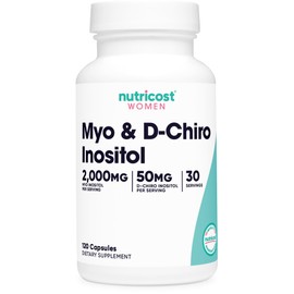 Nutricost Myo Inositol & D-Chiro Inositol for Women 2000mg, 120 Capsules, 2000mg Myo & 50mg D-Chiro Per Serving, 30 Servings, Vegetarian Friendly, Non-GMO & Gluten Free