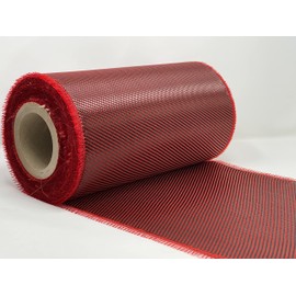 12" x 5FT Twill Weave Color Carbon Fiber Resin Kit (12", Red, 3)