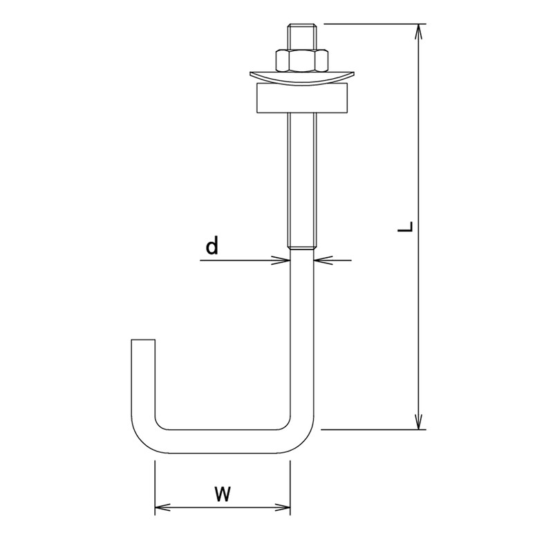 DAIDOHANT (Corrugated Sheet Hook) Channel Bolt Set (Iron/Uniqlo) (Nominal Diameter