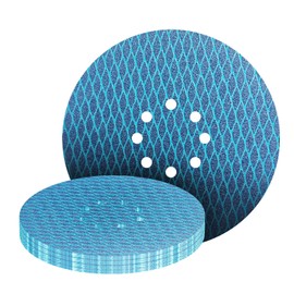 Pack of 15 225 mm Velcro Sandpaper, 8-Hole Sanding Discs with Dust Extraction, Grain 100, High-Quality Aluminium Oxide Abrasive for Random Orbital Sanders - GZKTY