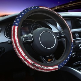 American Flag Steering Wheel Cover Anti-Slip Wear Resistant for Men Women