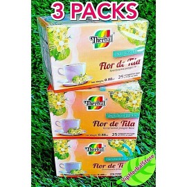 Therbal 3 Boxes LINDEN FLOWERS TEA  Te de Tila 75 Bags 0.03 oz each by Therbal