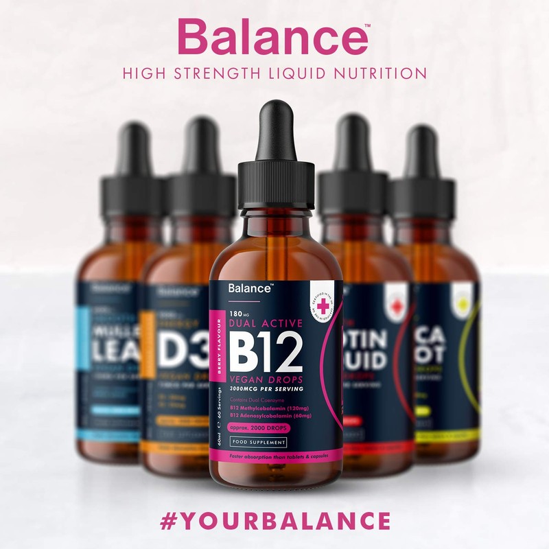 Balance Vitamin B12 Liquid Drops - High Strength 3000mcg -