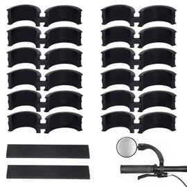 BOXOB Pack of 12 Rubber Seal for Bicycle Handlebars, with 2 Anti-Vibration Pads, Non-Slip Bicycle Handlebar Spacers for Mountain Bikes