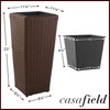 Casafield Set of 2 All-Weather Outdoor Planters with Liners, Tall
