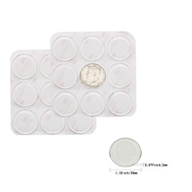 KA FEL 18pcs Glass Table Top Bumpers Adhesieve for Drawers, Glass Tops, Cutting Boards, Picture Frames ,Big Furniture (20×2mm)