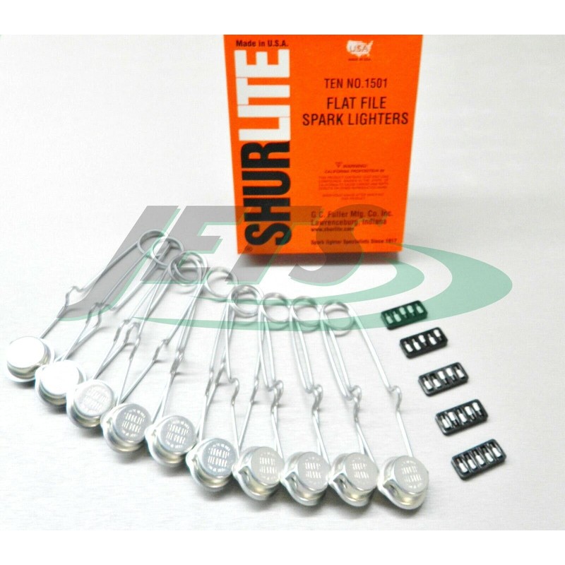 JTS 10 Shurlite Single Strikers Spark Lighters with 25 Flints