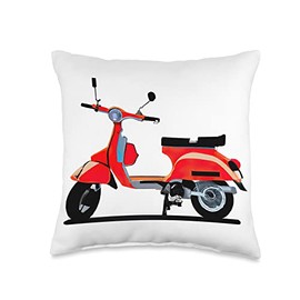 Vintage European Scooter Throw Pillow