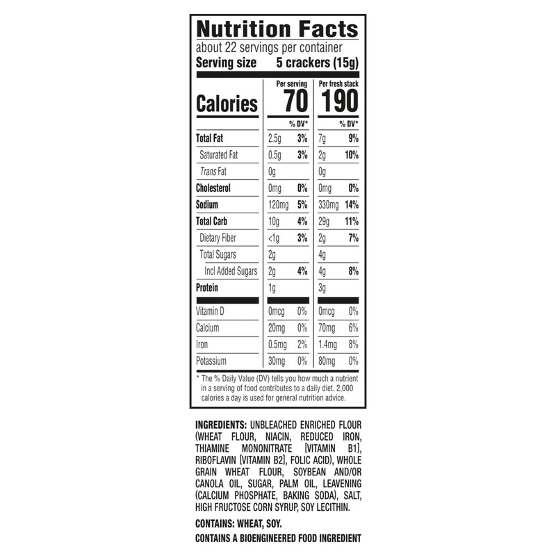 RITZ Fresh Stacks Whole Wheat Crackers, Bulk Travel Snacks, 6