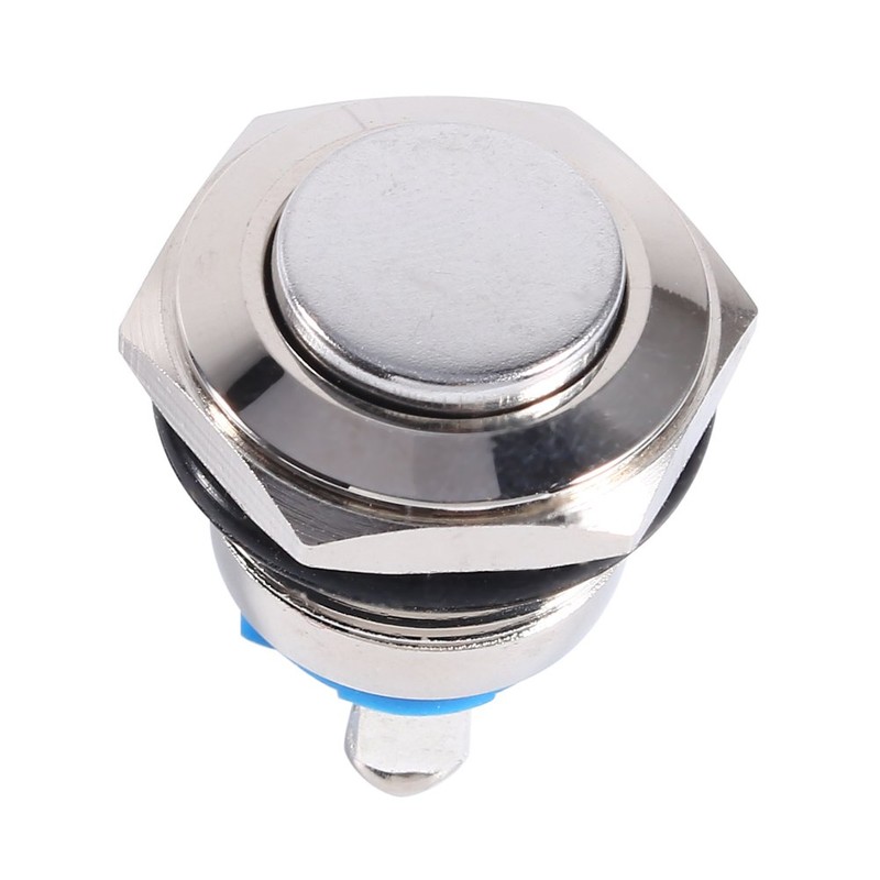 Momentary Push Button Start Switch, 16mm 12V Waterproof Metal Button