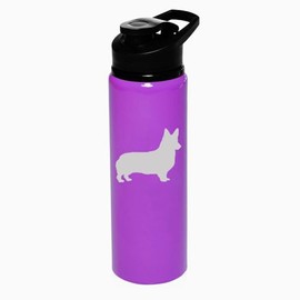 25 oz Water Bottle Sports Travel Mug Corgi (Purple)