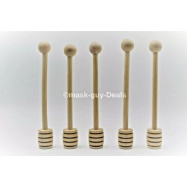 Unbranded Wooden Honey Dipper Wood Stirring Stick Jam Rod Spoon Dip Drizzler Server 2x