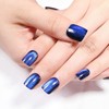 Cat Eye Press on Nails Short Fake Nails Blue Nails