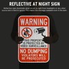 Faittoo Large No Dumping Sign, Property Protected By Video Surveillance