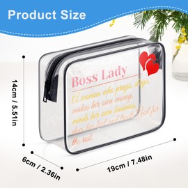Boss Lady Gifts Clear Makeup Bag for Women Christmas Thanksgiving Boss's Day Gifts for Female Boss Lady Leader Manager Supervisor PVC Cosmetic Bag Boss Lady Birthday Gifts Inspirational Gifts for Her