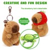 Ditucu 2 Pcs Capybara Plush Keychain Toys Kawaii Strawberry Turtle