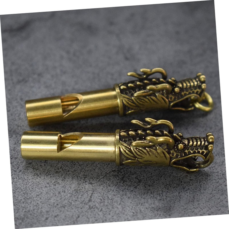 Kisangel Emergency Whistle Brass Keychain Hiking Whistle Metal Referee for