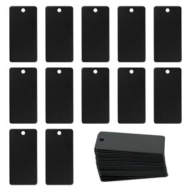 StayMax Aluminum Engraving Blanks Rectangle Blank Tags 1 Inch x 2 Inch 25 Pack (Black)