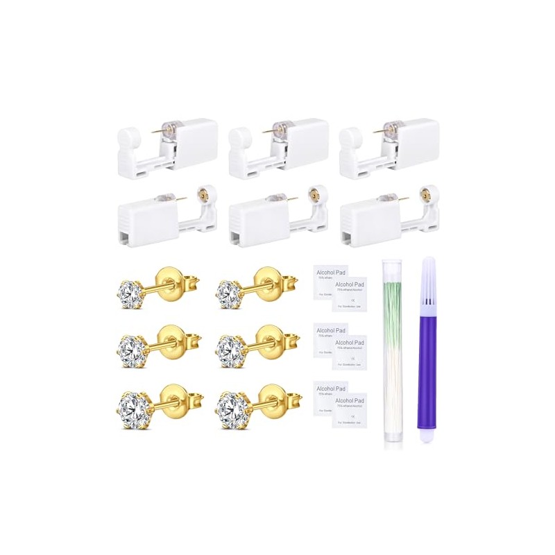 DJCIW 14PCS Ear Piercing Kit,Ear Piercing Gun kit Set for