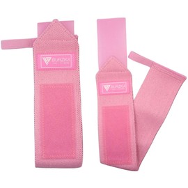 BURZKA Muñequeras Profesional Crossfit Gimnasio Soporte con Sujetador de Pulgar Levantamiento de Pesas Brinda Soporte para la Muñeca (Rosa)