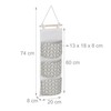 Relaxdays Hanging Organiser, 3 Compartments, Cotton, H x W: 74