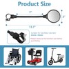 Wheelchair Rear View Mirrors, 360° Rotating Telescopic Wide-Angle Rearview Mirror