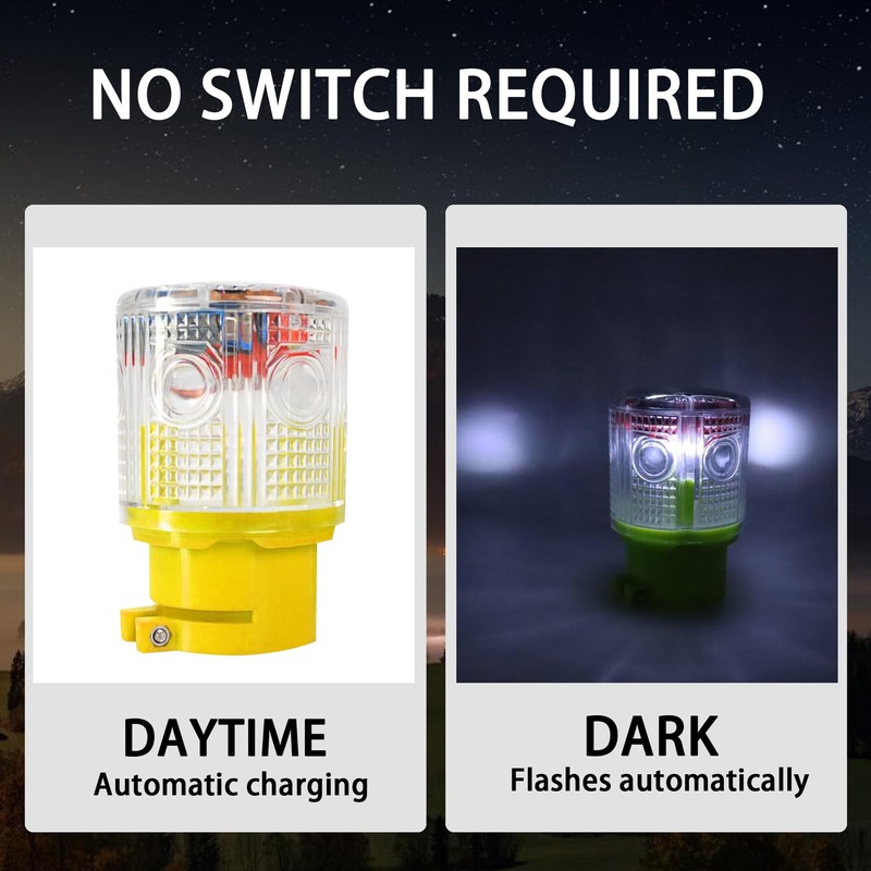 QXMH Solar Strobe Warning Light - Bright 360 Degree Solar