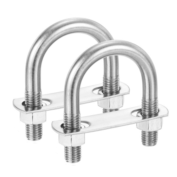 PATIKIL Round U-Bolts, 2 Pcs 1.65"(42mm) Inner Width 78mm Length