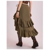 MakeMeChic Women's Western Boho Flowy Ruffle Hem Tiered Midi Skirts