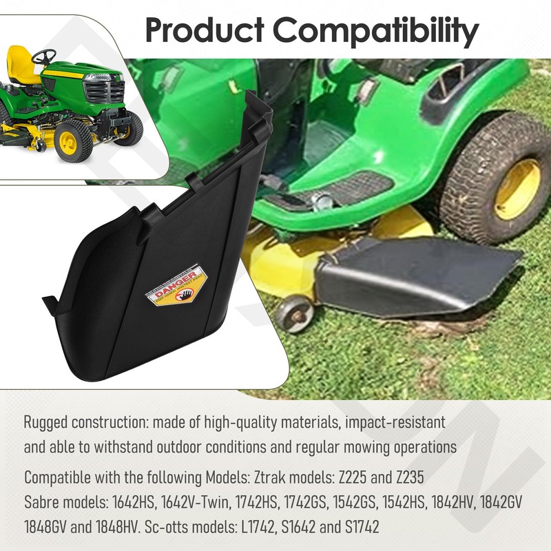 GY20647 Chute Cover W/Hardware for JD 42” Mower Deck AM126397,
