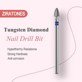 ZIRATONES Diamond Nail Drill Bits Pro Cuticle Drill Bit Nail Buffer Bit Russian Electric Bits for Under Nail Dead Skin Cleaning Cuticle Remove Nail Art Design Manicure and Pedicure (Medium)
