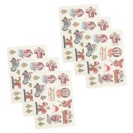 BIUDECO Cute Christmas for Kids Temporary Stickers Waterproof Body Decals 6 Sheets