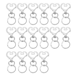 ZAMXHUG Key Ring Stainless Steel Small – 20 Pieces Carabiner Key Ring Craft DIY Rings Carabiner Hook with Swivel Joint (Heart Shape)