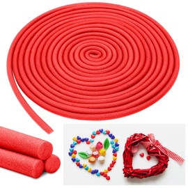 Frienda Noodle Rope 40 ft 5/8 Inch Craft Foam Pool Noodles Foam Tube Foam Pool Noodle Versatile Foam Rod Foam Rope Cylinder for Modeling, DIY Arts and Crafts Supplies(Red)