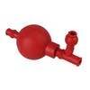 RDEXP 72x52x126mm Labware Red Rubber Pipette Filler Bulb with Three