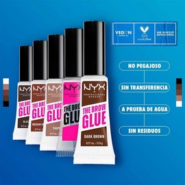 NYX Professional Makeup The Brow Glue Instant Brow Styler, Gel de Cejas, Fijación por 16H, acabado natural sin residuos y resiste a transferencias 5g – Tono Clear (Transparente)