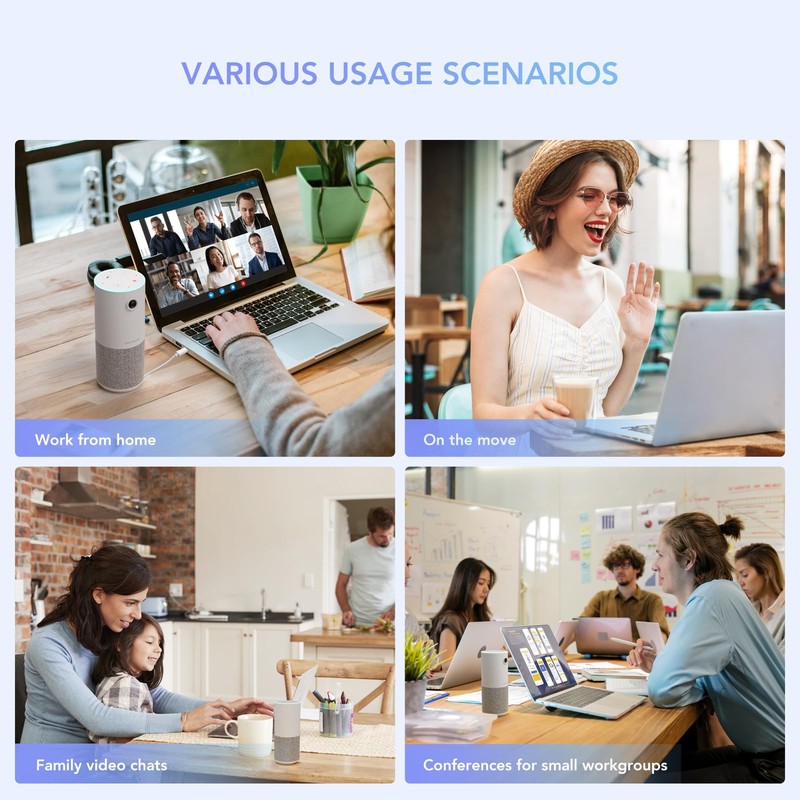 Nuroum Video Conference Webcam with Microphone and Speaker, C10 1080P