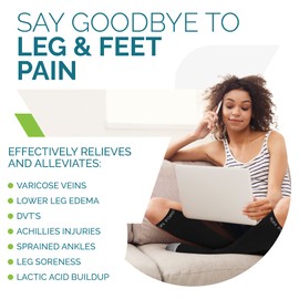 Run Forever Compression Socks for Men & Women 20- 30 mmHg Medical Grade Graduated Stockings (Black, Medium) - Compression Socks for Women