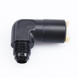 AC PERFORMANCE 90 Degree 5/16" Female EFI Electronic Fuel Injection Push-On Quick Connect Adaptor to -6 AN Fuel Line/Rail Hose Fitting, Aluminum Black