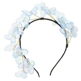 Baluue Headband for Women - Plastic Fashion Hairband Decorative Blue Butterfly Headband for Girls - Cute Fantasy Hair Accessories for Wedding, Party, Ball, Travel, Photo Props