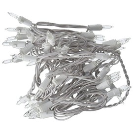 Vickerman 50 Light Mini Light Set White Lights on White Wire