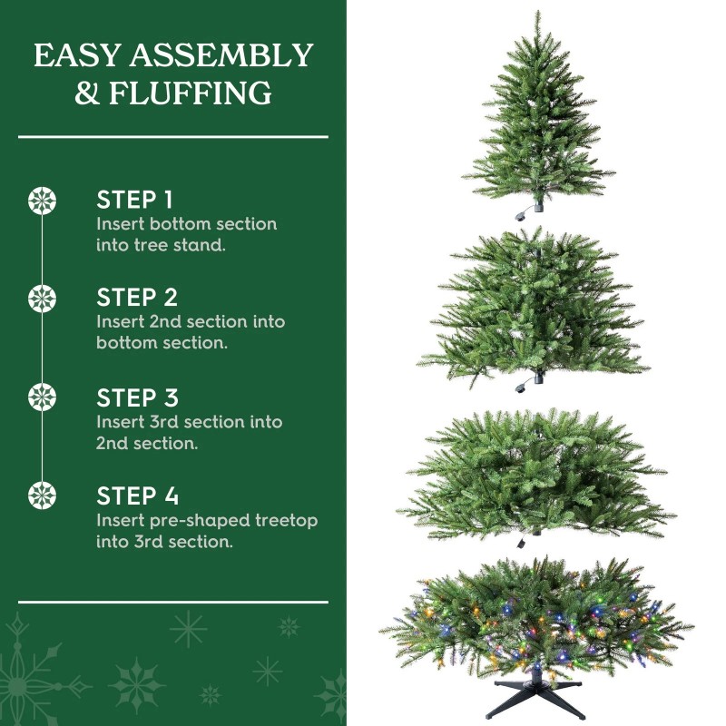 Holiday Time SG90M3ZABD02 9ft Pre-Lit Milford Pine Artificial Christmas Tree,
