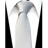 ZENXUS Solid Skinny Ties for Men, 2.5 inch Slim Silver