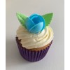 12 Pretty Mixed Colour Wafer Roses & 24 Wafer Leaves-