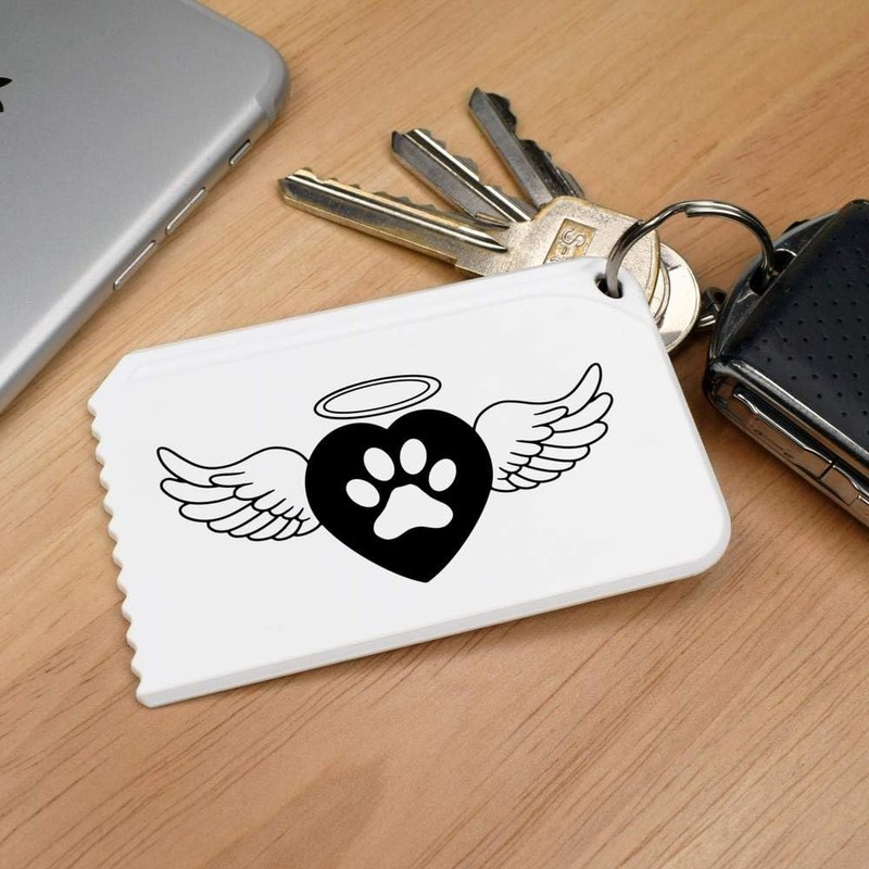 Azeeda 'Paw Print Angel Heart' Plastic Ice Scraper (IC00041378)