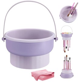 3 EN 1 Limpiador de Brochas de Maquillaje + 1 Paño de Limpieza - Limpiador Esponja Maquillaje