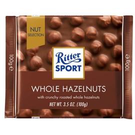 Ritter Sport Milk Chocolate with Whole Hazelnuts 100g/3.52oz (Pack of 2)